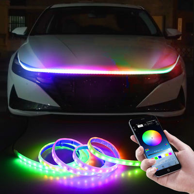 12V flexible a mené la lumière courante de jour de l'atmosphère de couverture de Hood Lights Strip Auto Engine de voiture