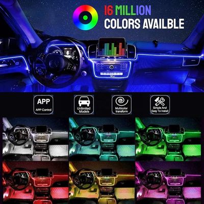 SMD 5050 RVB a modifié la lumière de l'atmosphère de décoration intérieure de voiture de la lampe LED de lumières de voiture
