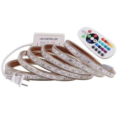 220V 60Led/M 5050 que le RVB a mené la bande 12v imperméabilisent avec le contrôleur bleu de dent