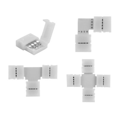 10mm 4 Pin de Pin Led Rgb Connector 10mm 4 LED L accessoire T X Gapless Unwired par forme Solderless