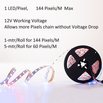 Ws2815 Digital RVB a mené la bande que les différentes données accessibles de Daul signalent 60 pixels de LED 144