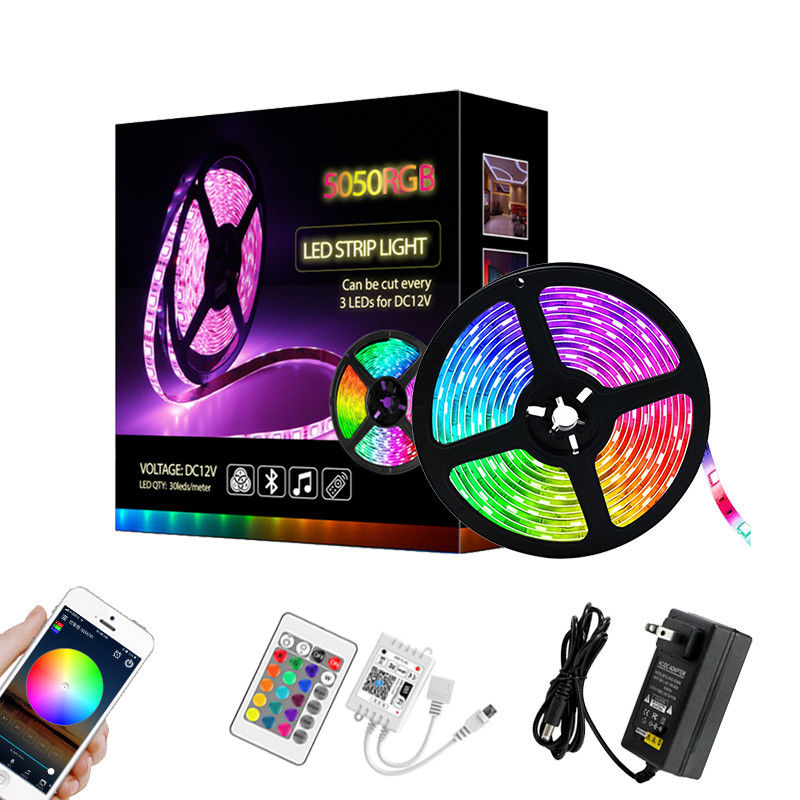 La musique légère IP65 léger de Smart LED de bande SET de RVB 5050 imperméabilisent 5M Home Decoration