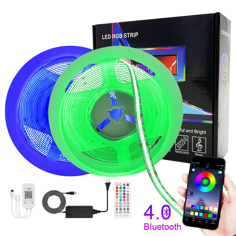 Contrôleur mené réactif Cob Rgb Light de synchronisation de musique d'APPLI de Bluetooth de bande de musique futée de RVB