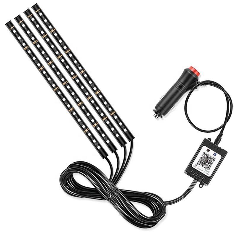 SMD 5050 RVB a modifié la lumière de l'atmosphère de décoration intérieure de voiture de la lampe LED de lumières de voiture