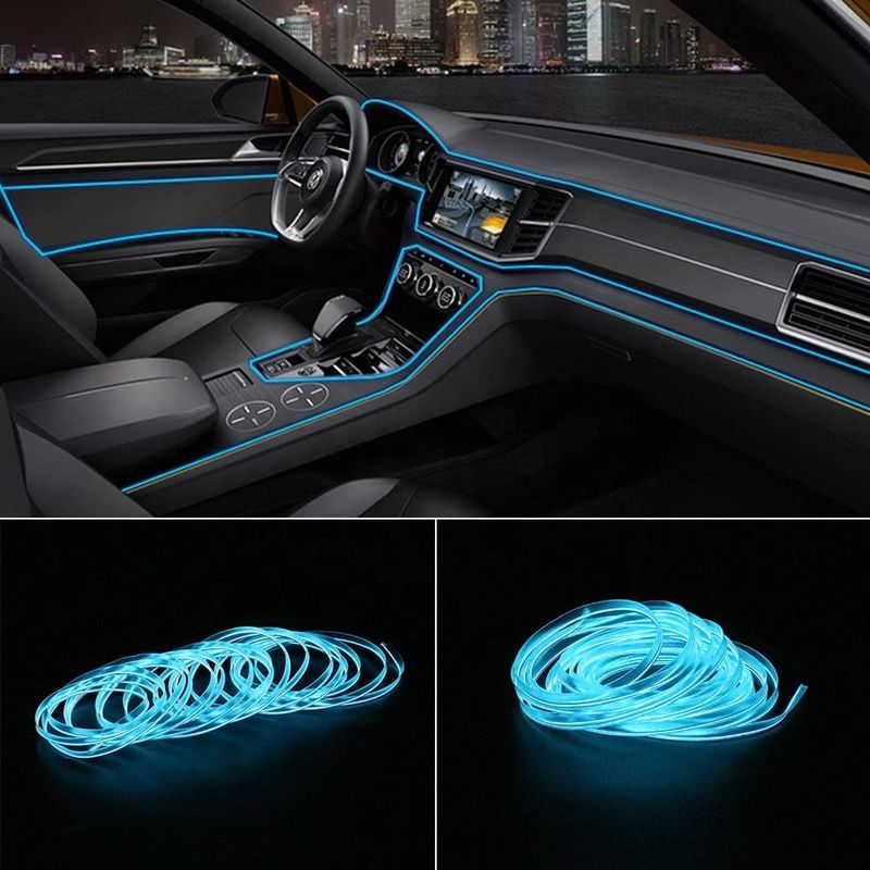 la voiture modifiée par 3m allume la ligne de lumière froide d'EL avec la console LED Ligh ambiant de tableau de bord d'USB DIY T