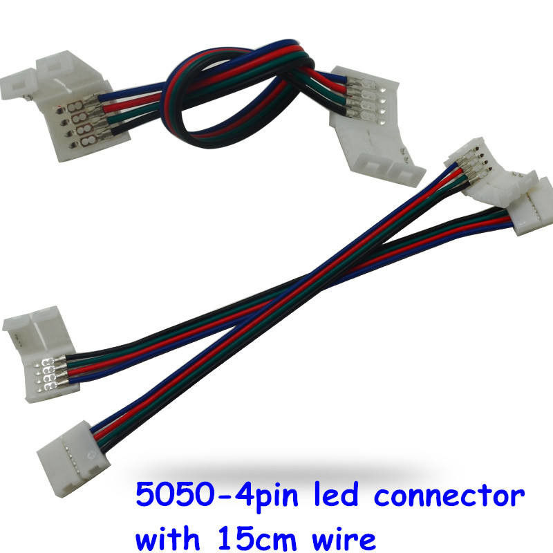 La largeur menée de la borne 10mm des connecteurs 4 de lumière de bande a mené le fil accessoire de câble d'extension de Solderless