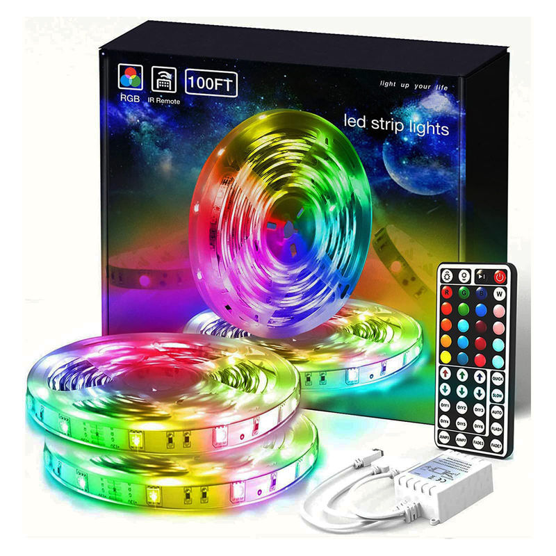 la magie multi d'humeur de couleur des lux 12V 5050 de 5m allume la bande de lumière menée par 100ft avec 44keys