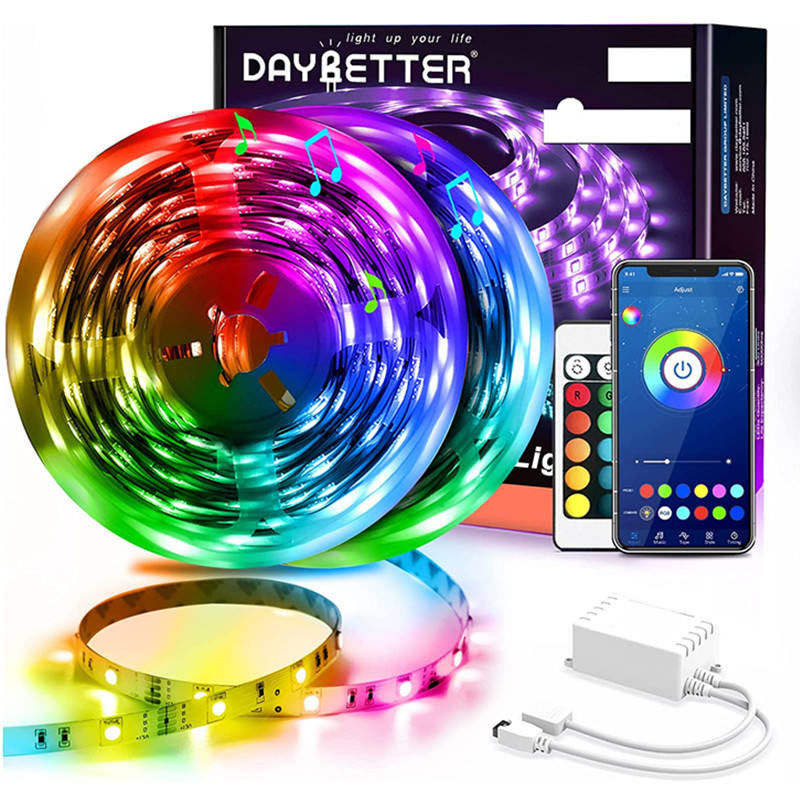 60Leds/M 5050 extérieur de contrôle d'appli des lumières de bande de RVB Smart LED 5m 10m 15m pour la chambre à coucher